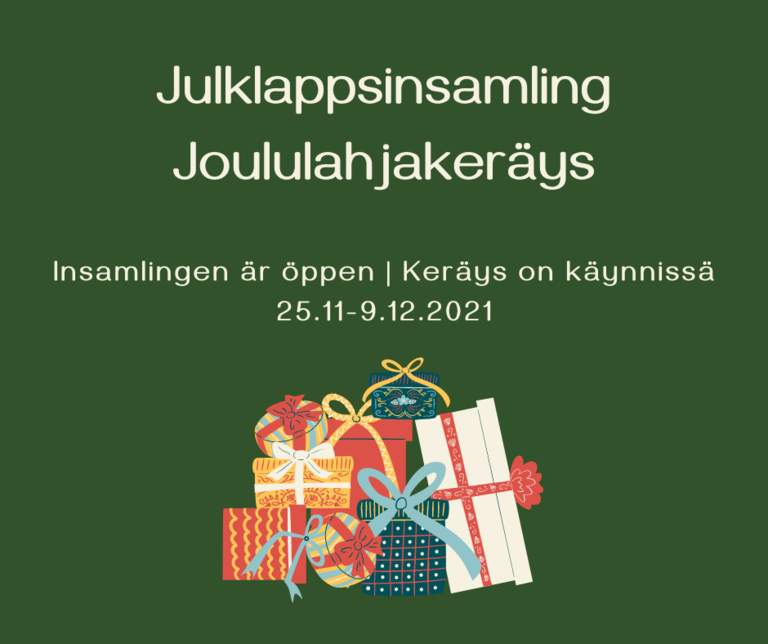 Erivärisiä joulupaketteja vihreällä pohjalla.